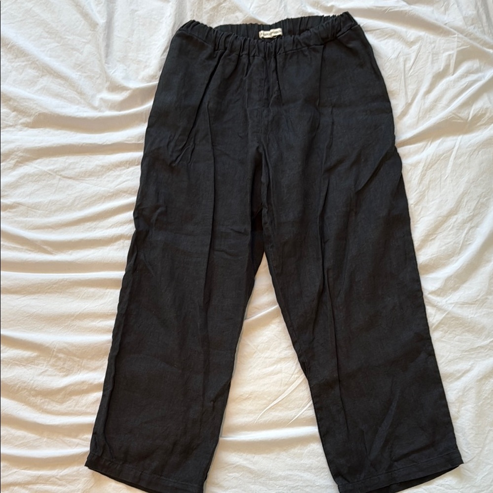 Juniper Sparrow The Saturday Pants black linen